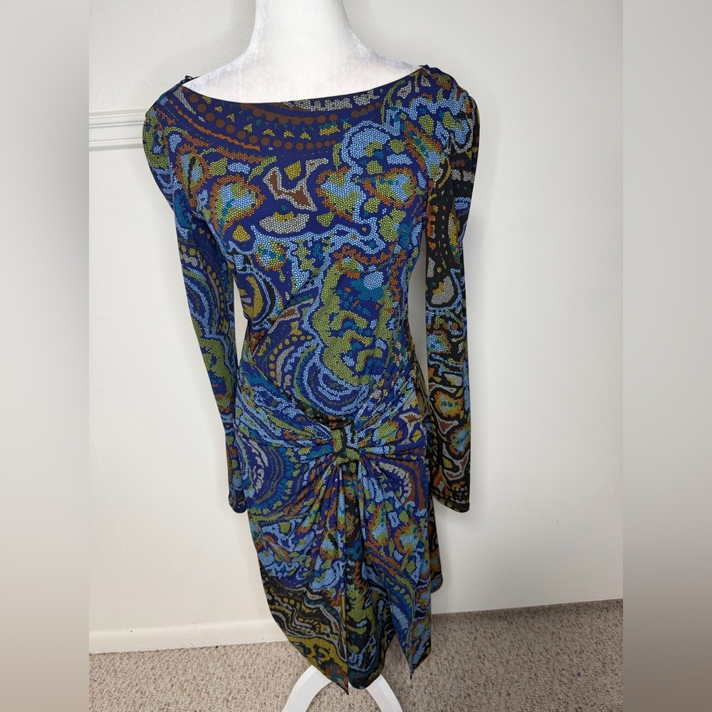 Donna Morgan Multicolor Patterned Long Sleeve Dress size 10